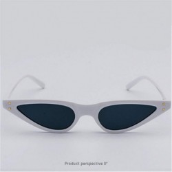 Cat Eye Retro Cat's Eye Sunglasses Triangle Transparent Colored Glasses - 0005 white Frame + Black Grey Lenses C7 - CW18OEXXG...