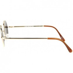 Round John Lennon Iconic Small Round Circle Lens Mirrored Mirror Hippie Sunglasses Gold Teal - CG11YW4Y0VR $13.47
