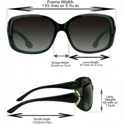 Square Sexy Bifocal Sunglasses for Women. Black - Tortoise Shell Brown or Animal Pattern Frame with Metal Accent. - CR18E7WUA...