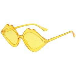 Round Fashion Jelly Sunglasses GorNorriss Integrated - Yellow Lens/Yellow Frame - CM18QIA037K $9.18