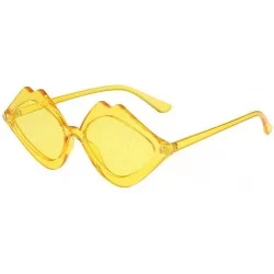 Round Fashion Jelly Sunglasses GorNorriss Integrated - Yellow Lens/Yellow Frame - CM18QIA037K $14.06