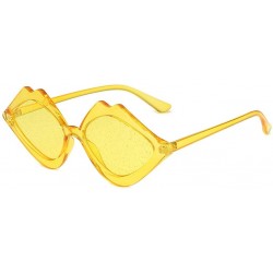 Round Fashion Jelly Sunglasses GorNorriss Integrated - Yellow Lens/Yellow Frame - CM18QIA037K $9.18