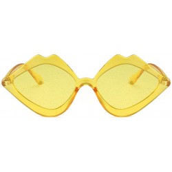 Round Fashion Jelly Sunglasses GorNorriss Integrated - Yellow Lens/Yellow Frame - CM18QIA037K $9.18