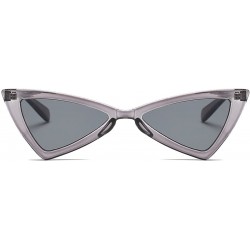 Cat Eye Sunglasses For Women Metal Hinges Cat Eye Triangle Plastic Frame Glasses K0571 - Transparent Gray&black - CP18CEG8C0N...