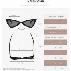 Cat Eye Sunglasses For Women Metal Hinges Cat Eye Triangle Plastic Frame Glasses K0571 - Transparent Gray&black - CP18CEG8C0N...