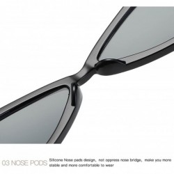 Cat Eye Sunglasses For Women Metal Hinges Cat Eye Triangle Plastic Frame Glasses K0571 - Transparent Gray&black - CP18CEG8C0N...