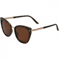 Sport Polarized Cat Eye Sunglasses for Women UV Protection Retro Vintage - Tortoise + Brown - C5195CO9WIO $16.02