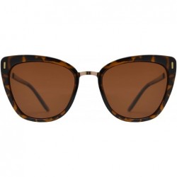 Sport Polarized Cat Eye Sunglasses for Women UV Protection Retro Vintage - Tortoise + Brown - C5195CO9WIO $16.02