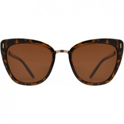 Sport Polarized Cat Eye Sunglasses for Women UV Protection Retro Vintage - Tortoise + Brown - C5195CO9WIO $16.02