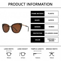 Sport Polarized Cat Eye Sunglasses for Women UV Protection Retro Vintage - Tortoise + Brown - C5195CO9WIO $16.02