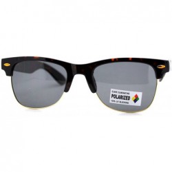 Square Polarized Lens Unisex Designer Fashion Short Half Rim UV Block - Tortoise - CX124LVH8KZ $21.67