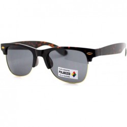 Square Polarized Lens Unisex Designer Fashion Short Half Rim UV Block - Tortoise - CX124LVH8KZ $13.47