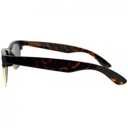 Square Polarized Lens Unisex Designer Fashion Short Half Rim UV Block - Tortoise - CX124LVH8KZ $13.47