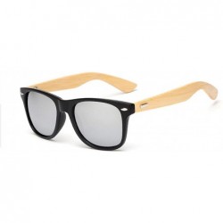 Square Wood Sunglasses Men Women Square Bamboo Mirror Sun Glasses Retro De Sol MasculinoHandmade - Kp1501 C9 - C1197A273ZM $5...