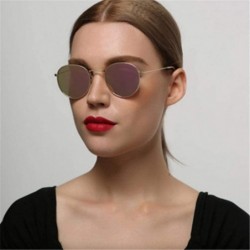 Aviator Women Sunglasses Coating Reflective Mirror Round Glasses Black Gray As Picture - Silver Silver - CH18YLA33WO $11.37