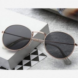 Aviator Women Sunglasses Coating Reflective Mirror Round Glasses Black Gray As Picture - Silver Silver - CH18YLA33WO $11.37