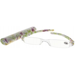 Rectangular Slim Mini Reading Glasses Spectacle Flower Floral Patterns Tube Case +1.0 ~ +4.0 - Color 6 - CY186AGYE2U $10.61