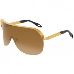 Goggle Oversized Windproof Glasses Fashion Sunglasses - Brown - CE1935CWCC4 $27.95