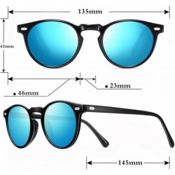 Round SUNGLASSES FOR MEN WOMEN - Half Frame Polarized Classic fashion womens mens sunglasses FD4003 - 25sky Blue - CH18Y4TDGX...