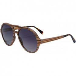 Aviator 7 Layers Genuine Wood Frame Sunglasses Pilot Style Polarized Wood Sunglasses-SH73004 - Zebra - CC12GG03QGT $60.69