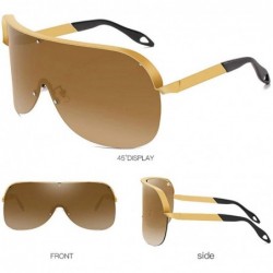 Goggle Oversized Windproof Glasses Fashion Sunglasses - Brown - CE1935CWCC4 $16.02