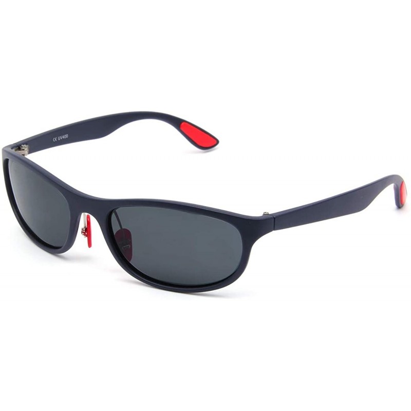 Oversized Retro Polarized Sunglasses Lightweight Casual Sport Classic for Men Women UV400 - Sport Black/Gray - CT18SCQ3QHS $7.48