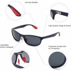 Oversized Retro Polarized Sunglasses Lightweight Casual Sport Classic for Men Women UV400 - Sport Black/Gray - CT18SCQ3QHS $7.48