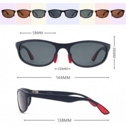 Oversized Retro Polarized Sunglasses Lightweight Casual Sport Classic for Men Women UV400 - Sport Black/Gray - CT18SCQ3QHS $7.48