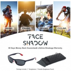 Oversized Retro Polarized Sunglasses Lightweight Casual Sport Classic for Men Women UV400 - Sport Black/Gray - CT18SCQ3QHS $7.48