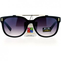 Wayfarer Retro Metal Flat Top Bridge Horn Rim Horned Sunglasses - Black Smoke - CC12EMGGYBN $8.98