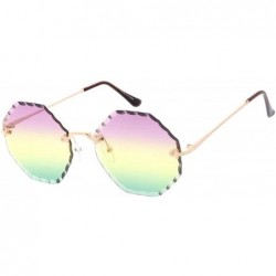 Round Candy Lens 80s Fashion Octo Frame Aviator Sunglasses - Multi - CV18UU2WLA5 $12.65