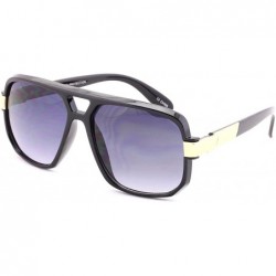 Oversized Gazelle Swag Square Oversized Sunglasses - Black & Gold Frame - C4188ORRWL0 $7.79