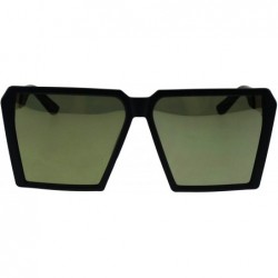 Rectangular Womens Squared Oversize Plastic Futuristic Rectangular Racer Sunglasses - Matte Black Gold - CH18EHRN3L8 $11.40