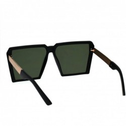 Rectangular Womens Squared Oversize Plastic Futuristic Rectangular Racer Sunglasses - Matte Black Gold - CH18EHRN3L8 $11.40