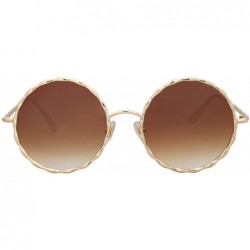 Round Round Oversized Glitter Women and Men Sunglasses Textured Circle Shades - Coffee - C0186377MLG $7.30