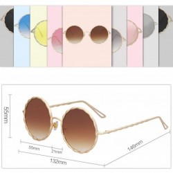 Round Round Oversized Glitter Women and Men Sunglasses Textured Circle Shades - Coffee - C0186377MLG $7.30