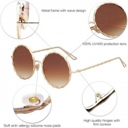 Round Round Oversized Glitter Women and Men Sunglasses Textured Circle Shades - Coffee - C0186377MLG $7.30