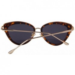 Rimless Women UV400 Cat Eye Glass Oval Alloy Frame Mirror Lens Sunglasses - Leopard - C017YW3Z9UM $14.40