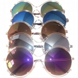 Round Round Aviator Sunglasses- Silver Lens/Silver Frame - CY12O2H9HGV $10.65