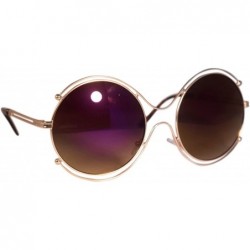 Round Round Aviator Sunglasses- Silver Lens/Silver Frame - CY12O2H9HGV $10.65