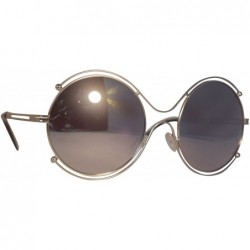 Round Round Aviator Sunglasses- Silver Lens/Silver Frame - CY12O2H9HGV $10.65