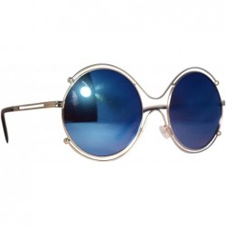 Round Round Aviator Sunglasses- Silver Lens/Silver Frame - CY12O2H9HGV $10.65