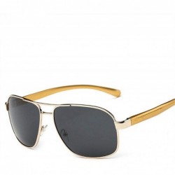 Aviator Sunglasses HD Polarized Men Mirror Sun Glasses Retro Driving Glasses Gold Green - Green - CX18XGEO23H $7.78