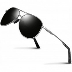 Aviator Polarized Sunglasses Men Metal Production Blackgun - Black Gun - CO18RZGLE5T $8.43