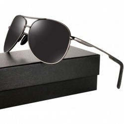 Aviator Polarized Sunglasses Men Metal Production Blackgun - Black Gun - CO18RZGLE5T $8.43