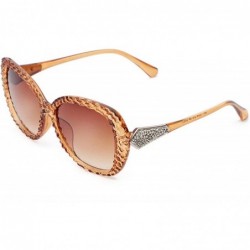 Wrap Sunglasses Vintage Bifocal Lens Sunglasses for Women Lattice Frame - Brown - C818TWZYK32 $27.36