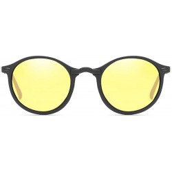 Sport Small Round Polarized Sunglasses Vintage Women Men Driving Glasses - Yellow - CQ18T6M4I3Q $8.13