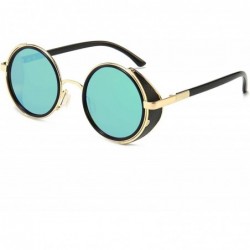 Oval Steampunk Vintage Retro Round Sunglasses Metal Circle Frame - Green Lens+gold Frame - C618QCK390G $31.87