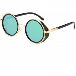 Oval Steampunk Vintage Retro Round Sunglasses Metal Circle Frame - Green Lens+gold Frame - C618QCK390G $28.54