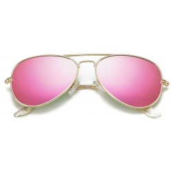 Oversized Classic Polarized Aviator Sunglasses for Men Women Mirrored UV400 Protection Lens Metal Frame - C918S680OG0 $23.46